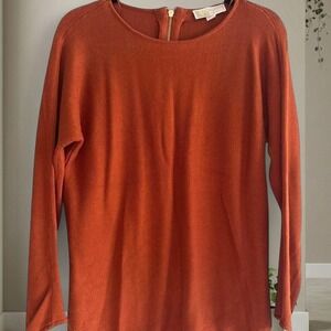 Michael Kors Orange long sleeve top with zipper detail